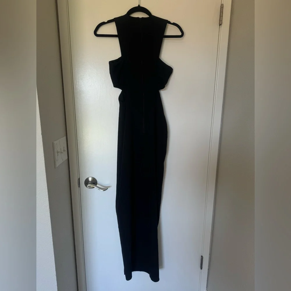 Vesper 247 - Black Maxi High Slit Dress - Picture 6 of 7